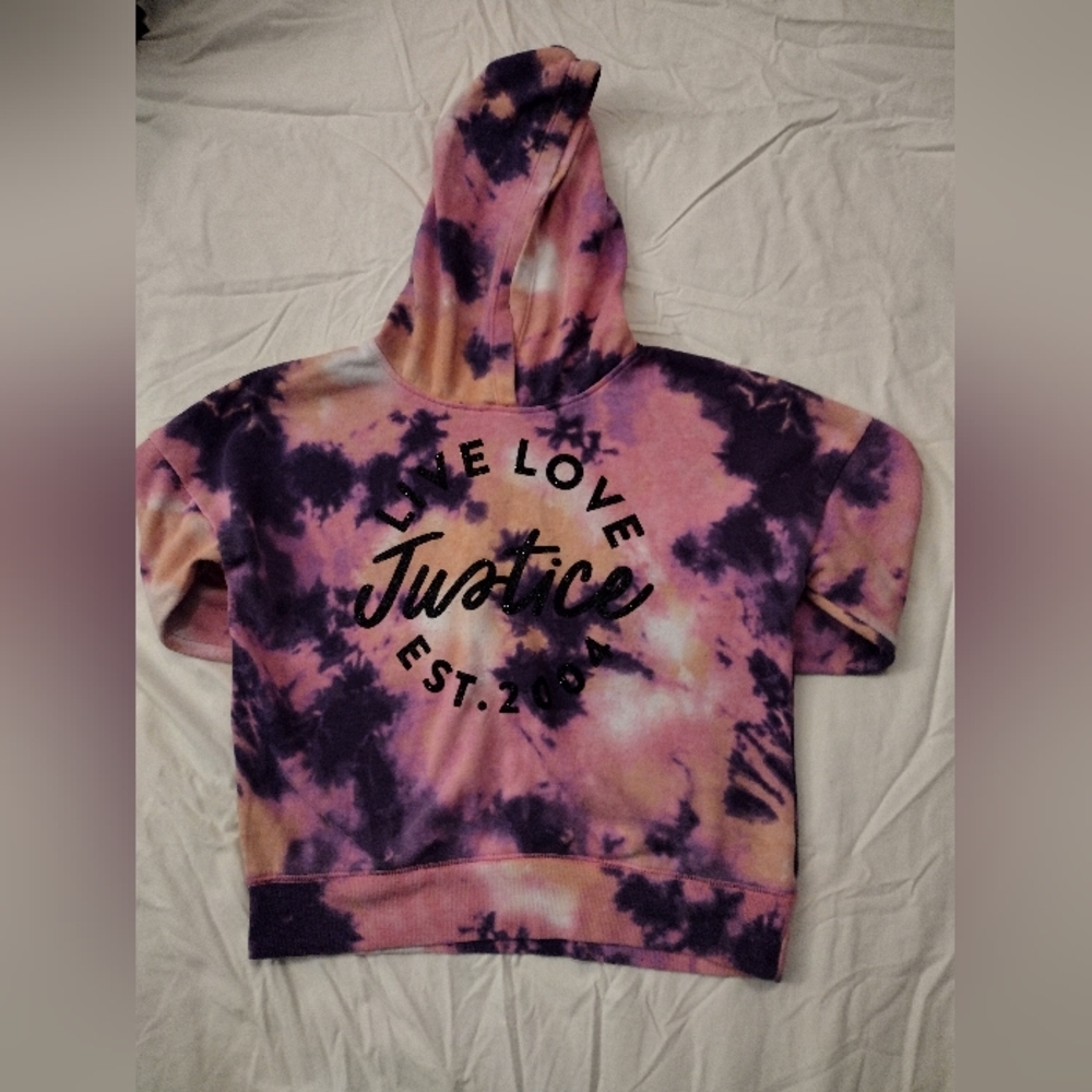 Justice Purple and Pink Tie-Dye Hoodie
